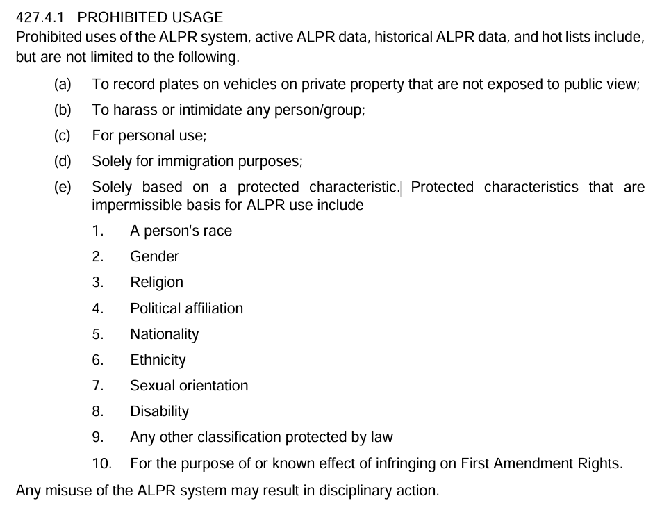 Coralville Policy 427.4.1