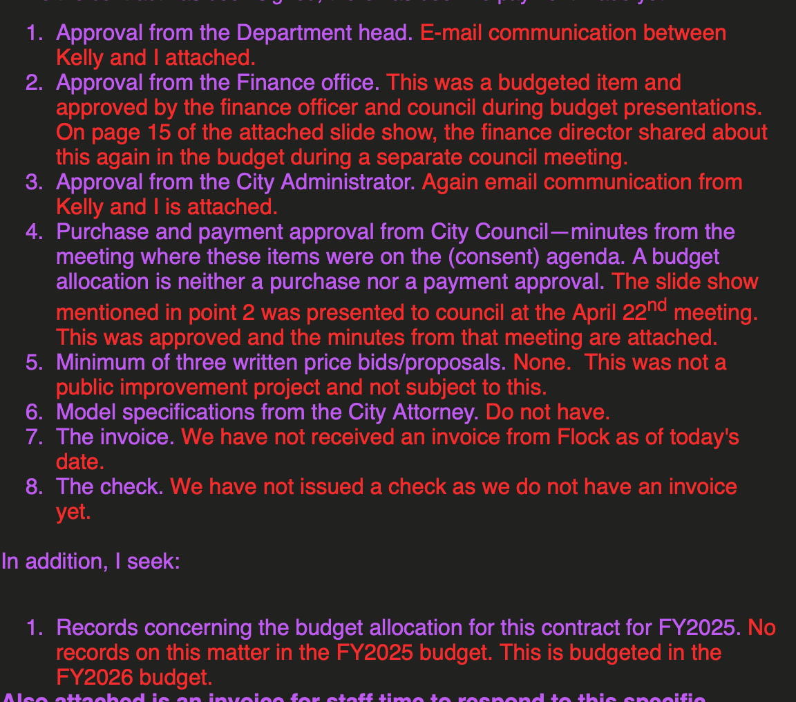 Public records request