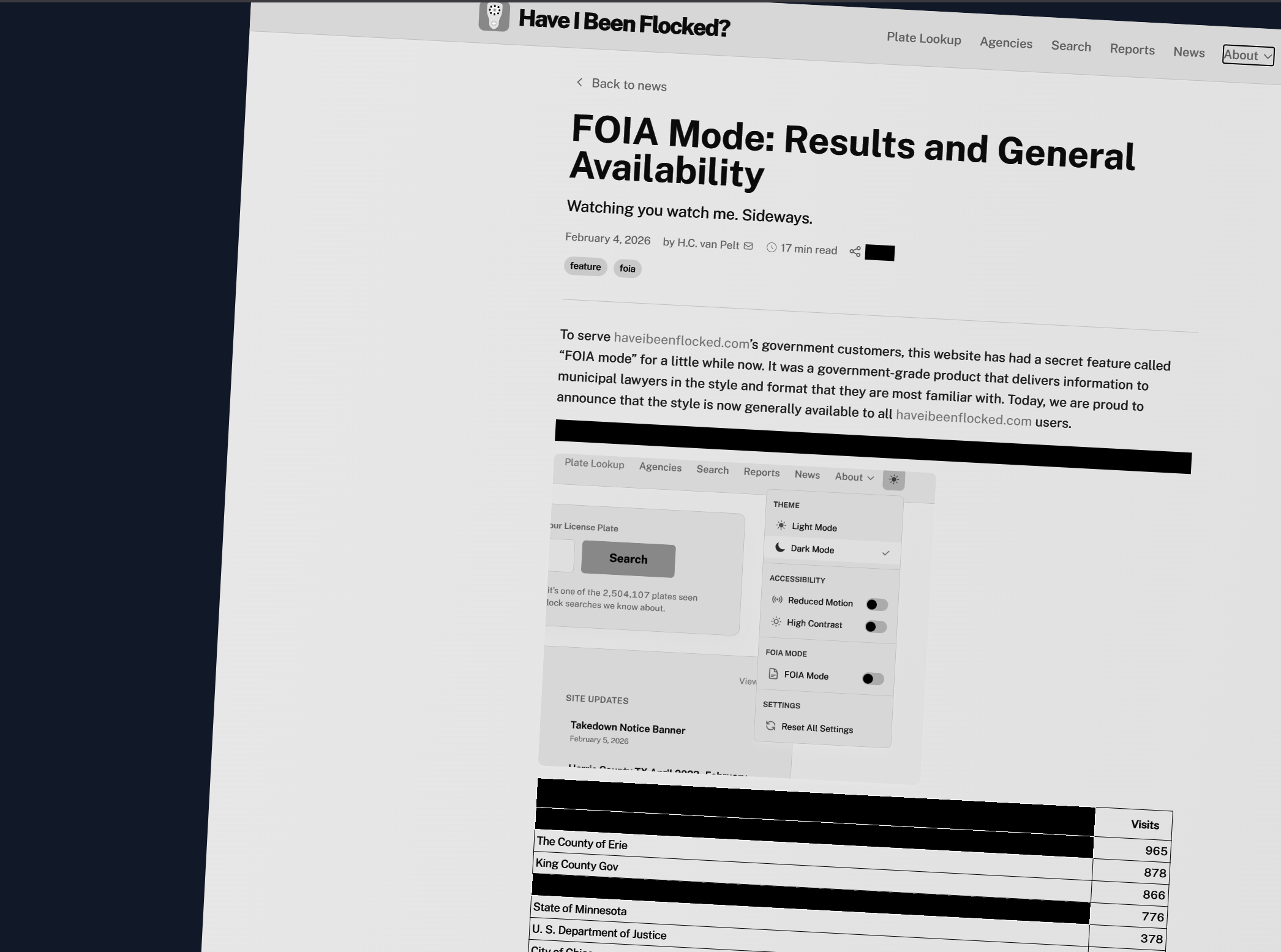 FOIA mode demonstrations